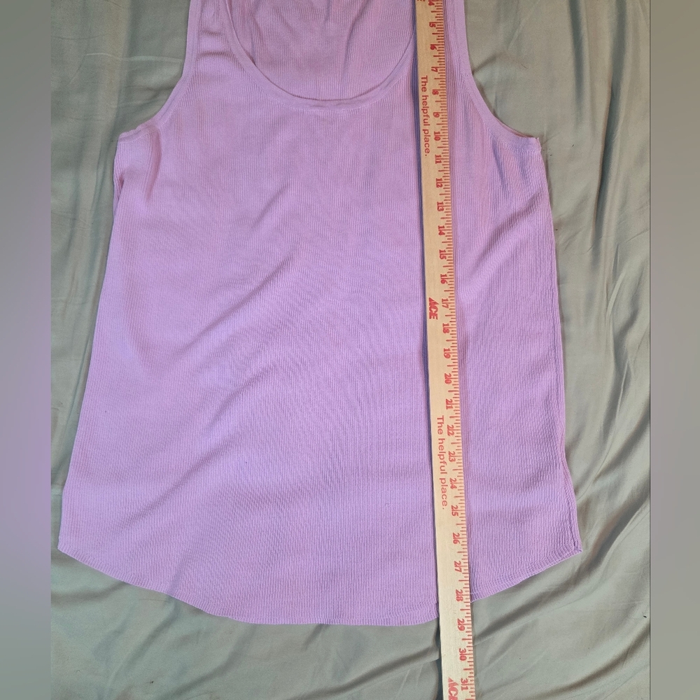 Skies Are Blue Curvy Ribbed Knit Tank Round Neck Lavender Plus Size 3X - Picture 4 of 7